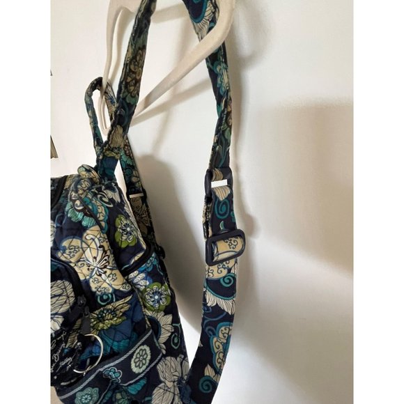Vera Bradley Backpack Quilted Blue Tapestry Retired Pattern Retro - Picture 5 of 11